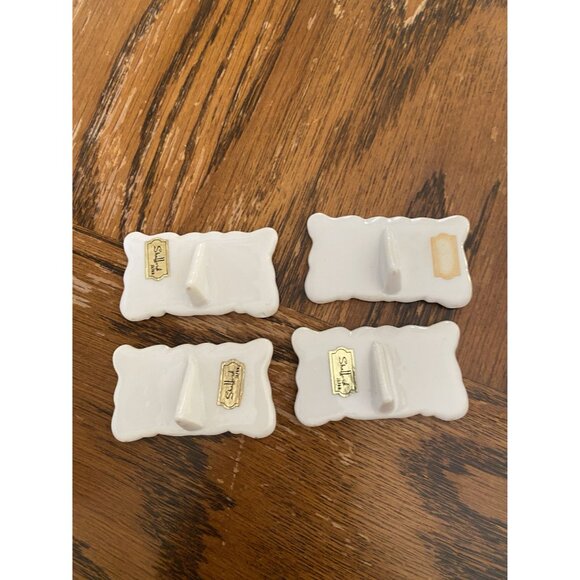 Shafford 4 Glazed Porcelain Place Setting Name Cards with Flowers, Self Standing - Picture 5 of 6